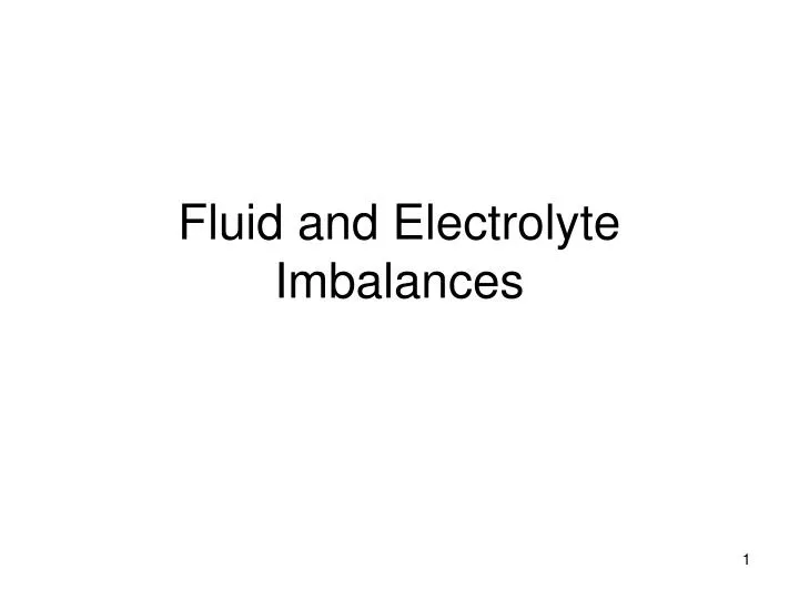fluid and electrolyte imbalances