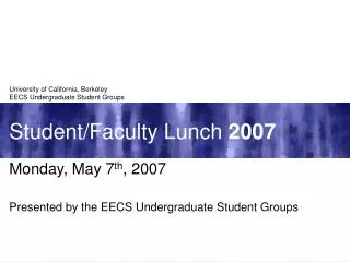 Student/Faculty Lunch 2007