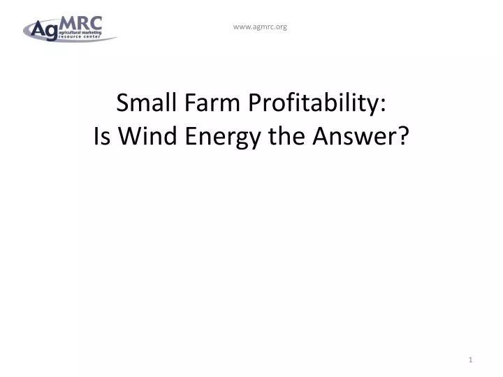 small farm profitability is wind energy the answer