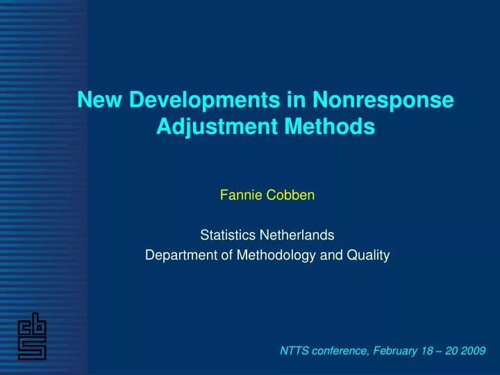new developments in nonresponse adjustment methods
