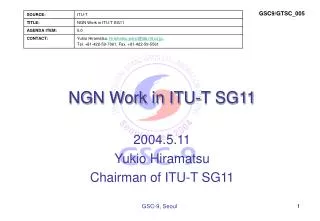 NGN Work in ITU-T SG11