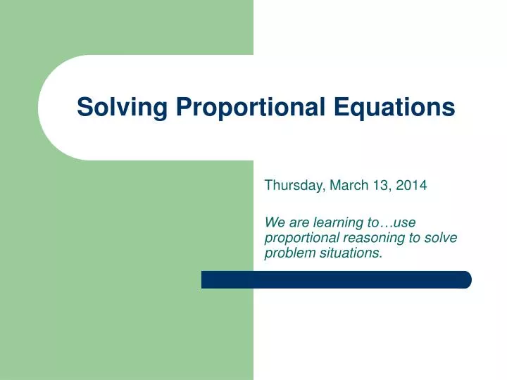 solving proportional equations