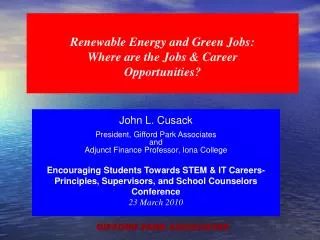 Renewable Energy and Green Jobs: Where are the Jobs &amp; Career Opportunities?