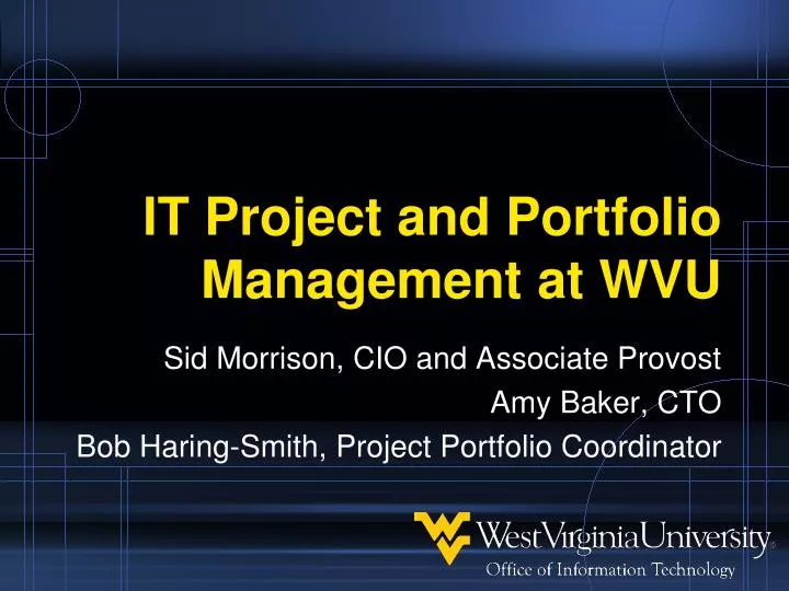 it project and portfolio management at wvu