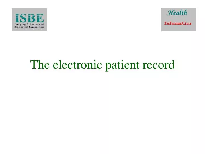 the electronic patient record