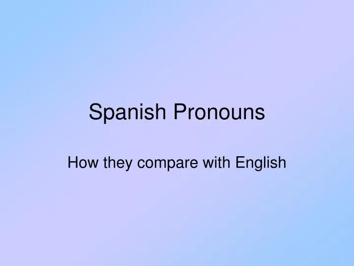 spanish pronouns