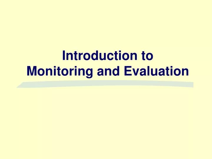 introduction to monitoring and evaluation