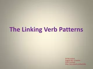 The Linking Verb Patterns