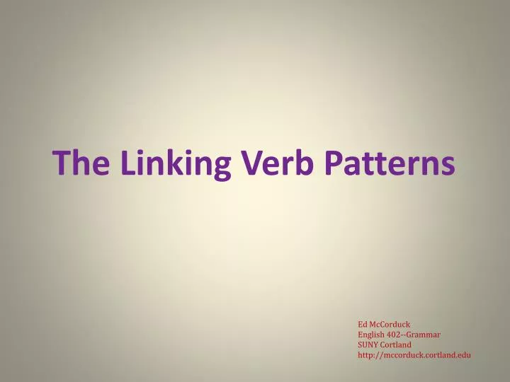 the linking verb patterns