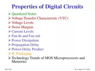 Properties of Digital Circuits