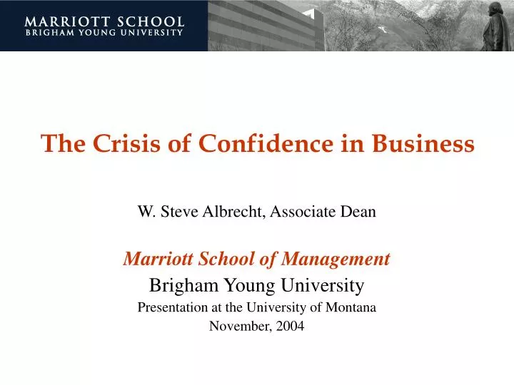 the crisis of confidence in business