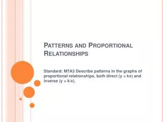 Patterns and Proportional Relationships