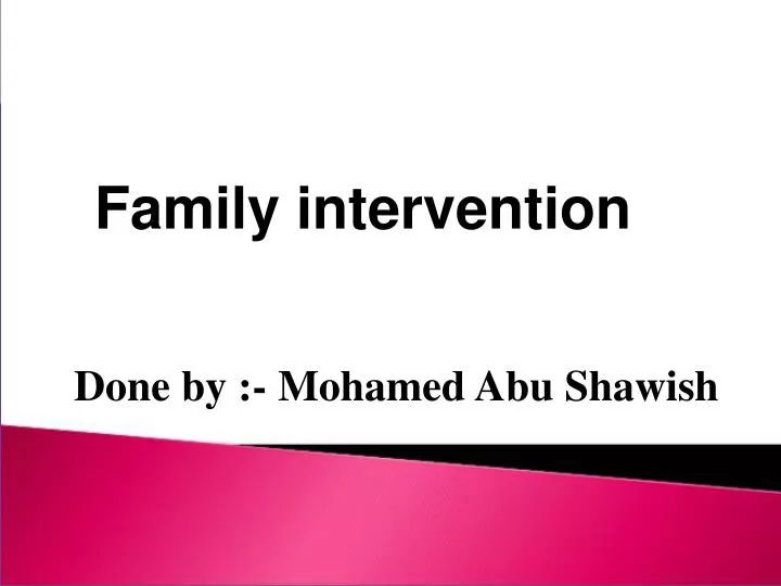 family intervention