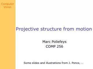 Projective structure from motion