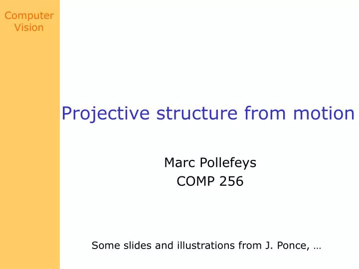 projective structure from motion