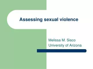 Assessing sexual violence