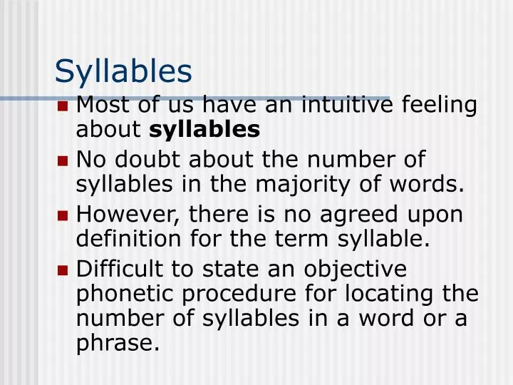 syllables