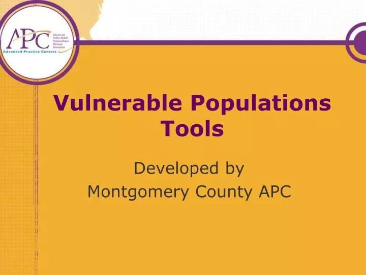 vulnerable populations tools