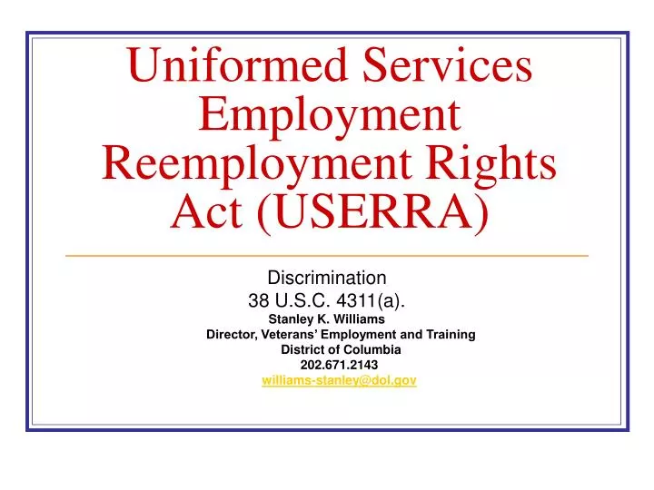 uniformed services employment reemployment rights act userra