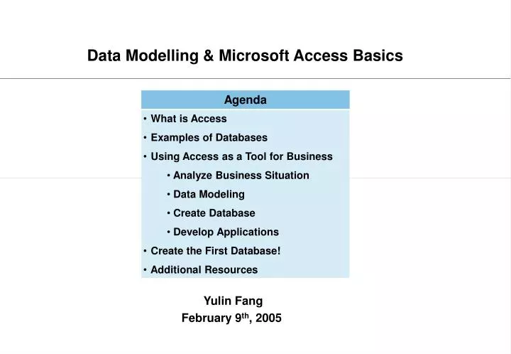 data modelling microsoft access basics