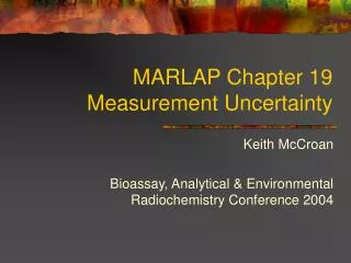 MARLAP Chapter 19 Measurement Uncertainty