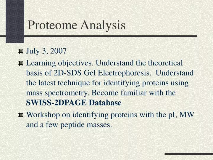 proteome analysis