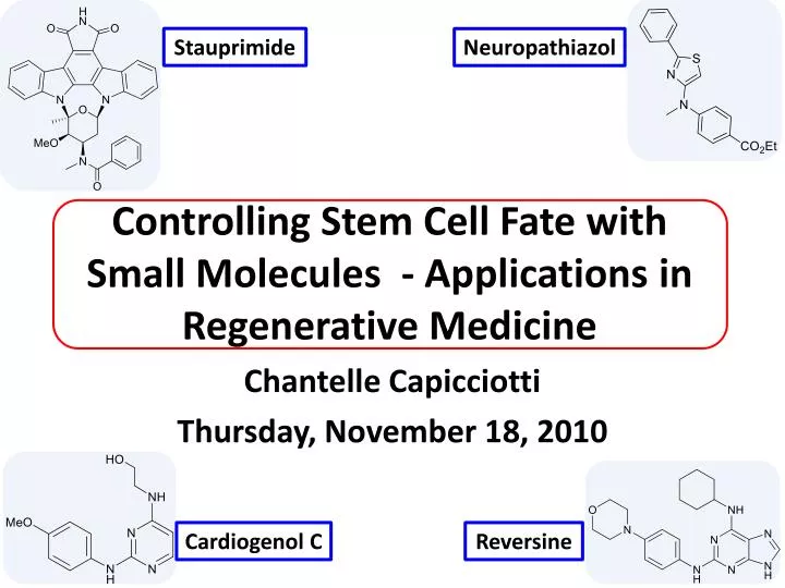 controlling stem cell fate with small molecules applications in regenerative medicine