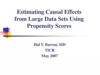 Estimating Causal Effects from Large Data Sets Using Propensity Scores