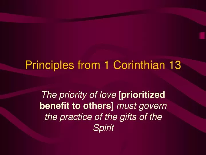 principles from 1 corinthian 13