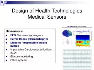 Design of Health Technologies Medical Sensors