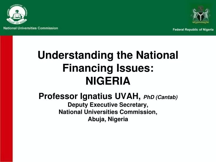 understanding the national financing issues nigeria