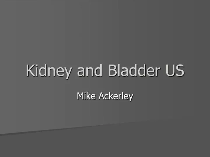 kidney and bladder us