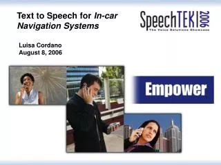 Text to Speech for In-car Navigation Systems