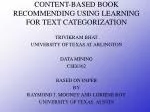 CONTENT-BASED BOOK RECOMMENDING USING LEARNING FOR TEXT CATEGORIZATION - slide 1