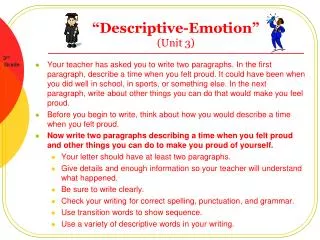 “ Descriptive-Emotion” (Unit 3)