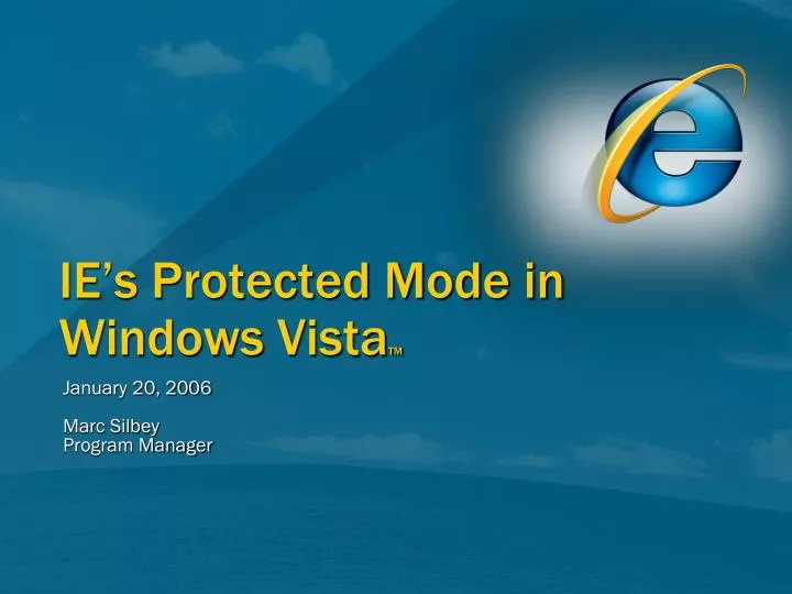 ie s protected mode in windows vista tm