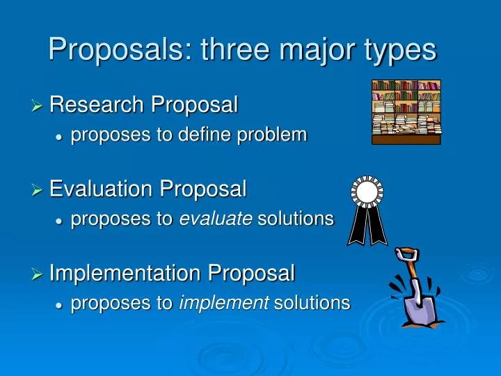 proposals three major types