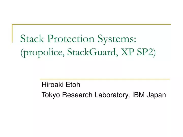 stack protection systems propolice stackguard xp sp2