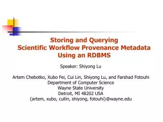 Storing and Querying Scientific Workflow Provenance Metadata Using an RDBMS