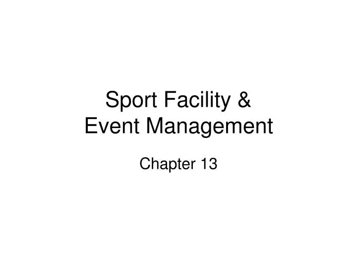sport facility event management