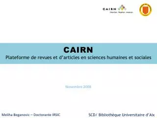 CAIRN Plateforme de revues et d’articles en sciences humaines et sociales