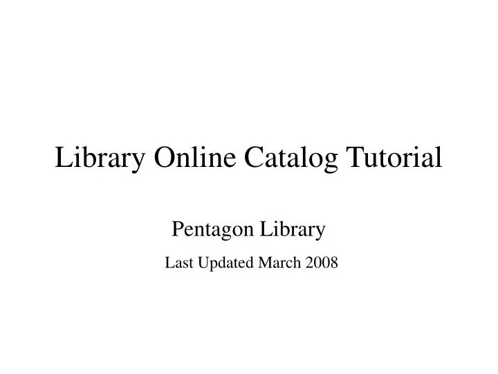 library online catalog tutorial