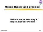 Mixing theory and practice - slide 1
