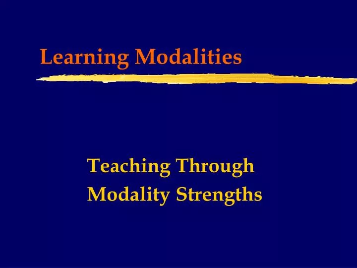 learning modalities