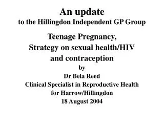 An update to the Hillingdon Independent GP Group