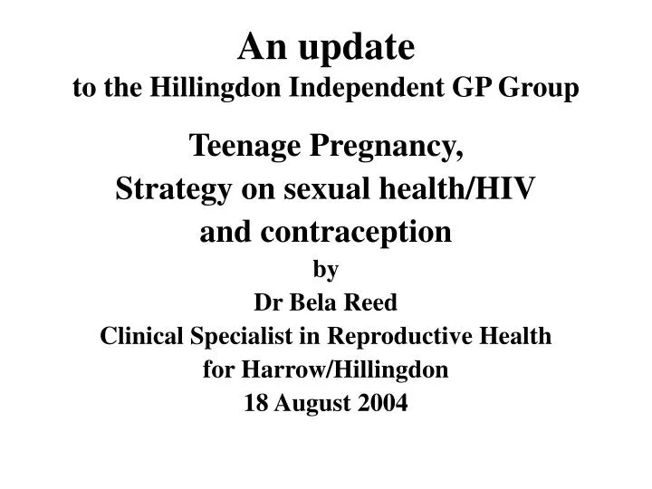 an update to the hillingdon independent gp group