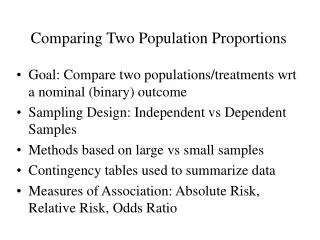Comparing Two Population Proportions