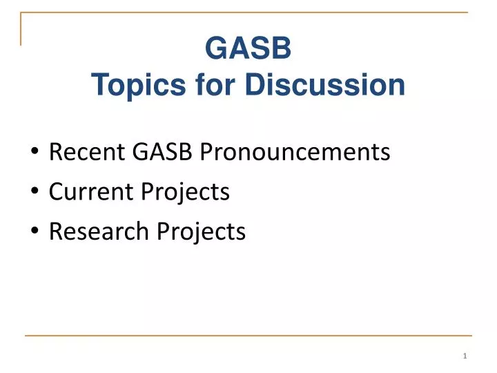 gasb topics for discussion