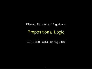 Discrete Structures &amp; Algorithms Propositional Logic
