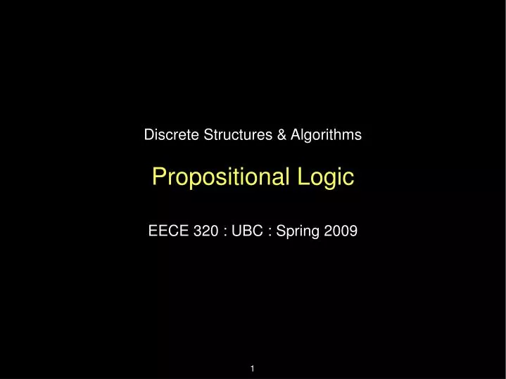 discrete structures algorithms propositional logic